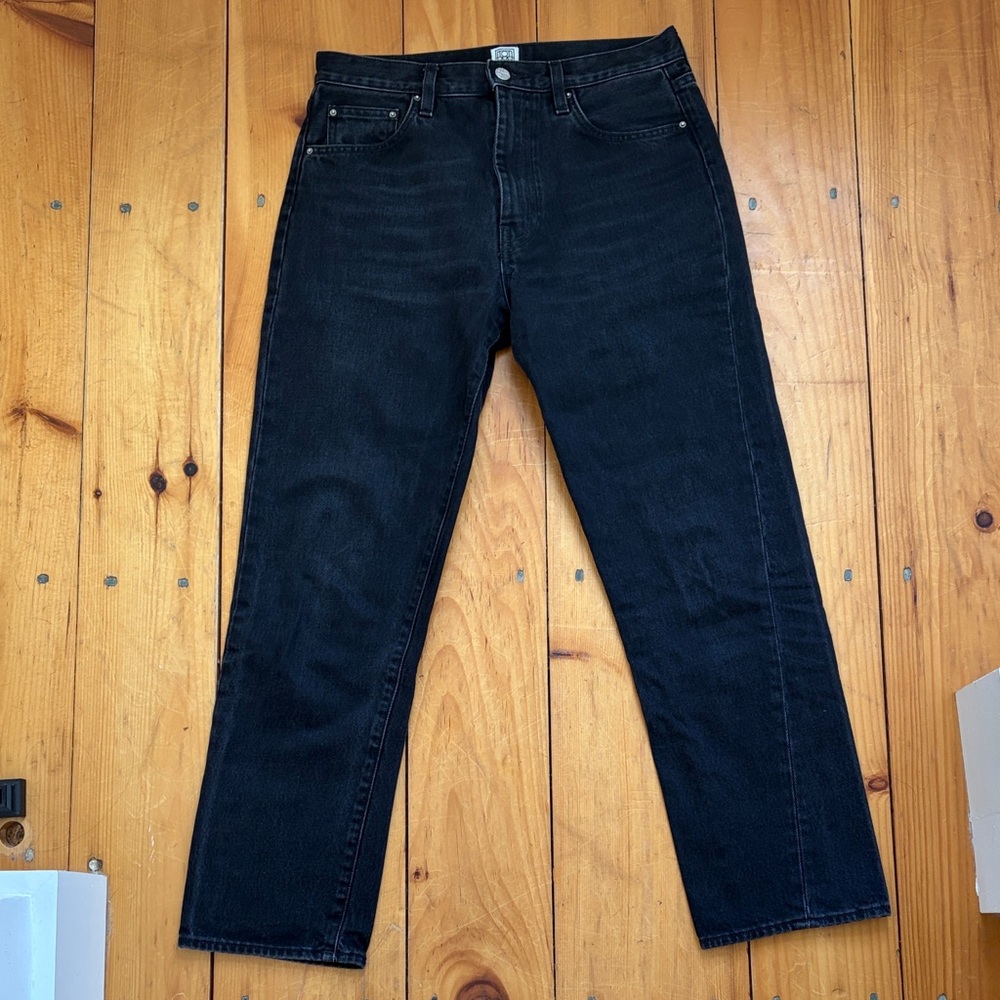 Toteme Women's Twisted Seam Black Straight Jeans - Size 27